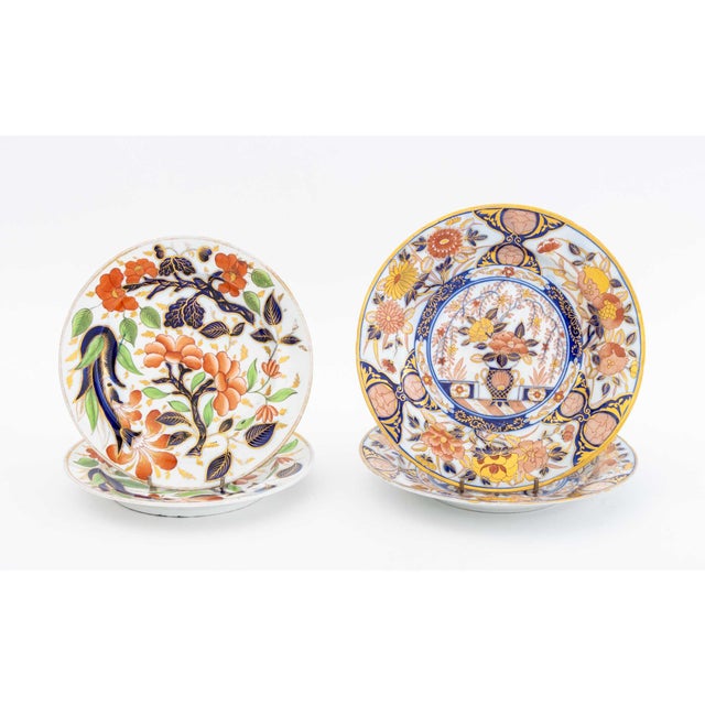 English Imari Style Assembled Partial Ceramic Service, 19th century, various makers and comprising: six teacups, a teacup...
