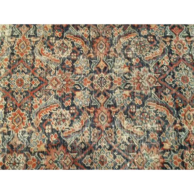19th Century Persian Farahan Gallery Rug, Hand-Knotted Wool, Allover Herati Pattern, Navy & Pistachio Green, 7x13 For Sale - Image 10 of 14