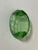 Vintage Bohemian green crystal small ashtray signed Checkoslovakia.