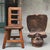Pair of Vintage Hand-Carved Modernist Ladder-Back Chairs Date: Mid-20th Century Origin: Studio Artist Materials: Solid...