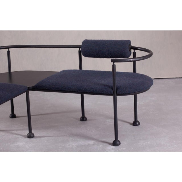 Vintage Steel and Fabric Bench, Italy, 1990s For Sale - Image 11 of 16