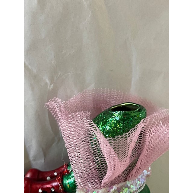 1970s Two Florida Tropical Flamingo Crocodile Christmas Ornaments For Sale - Image 4 of 6