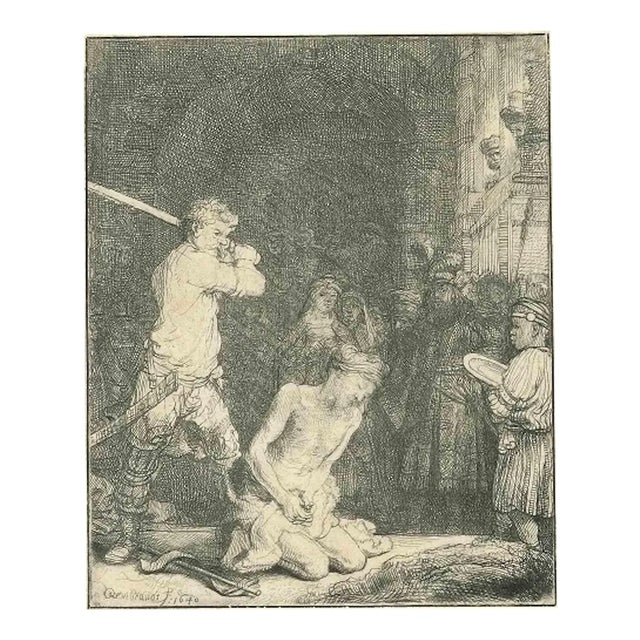 Rembrandt van Rijn, The Beheading of St. John the Baptist, Etching, 1640 For Sale