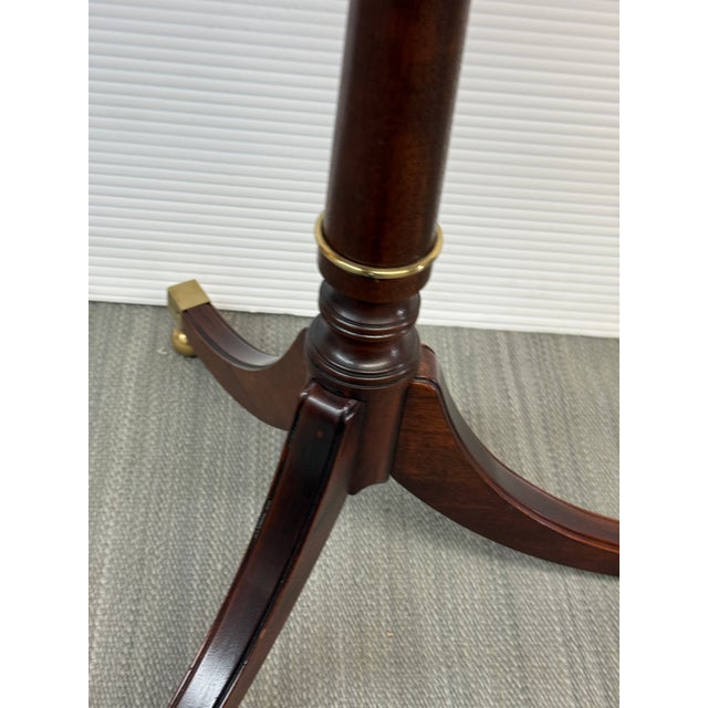 Late 20th Century Baker Furniture Tilt Top Satin Wood Side Table For Sale - Image 5 of 12