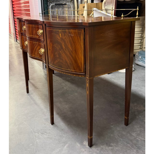 Wood 1980s Henkel Harris Federal/Hepplewhite Style Mahogany Sideboard With Inlay For Sale - Image 7 of 18