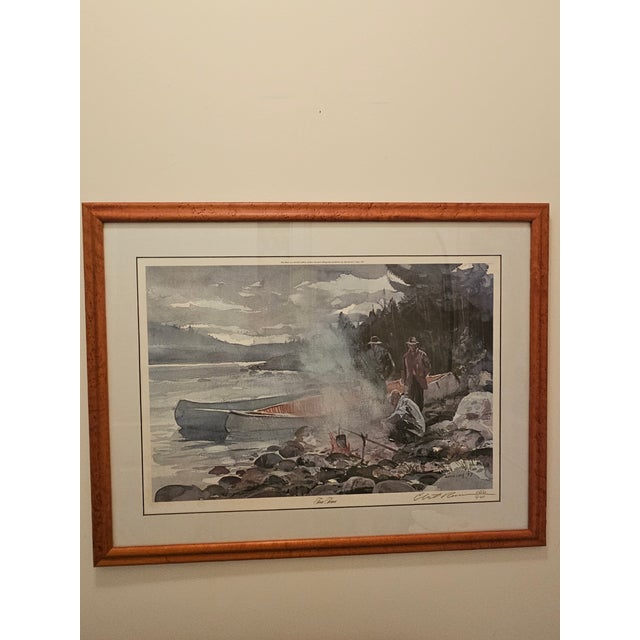 Wood Large Signed Chet Reneson 1977 Water Color Print Titled "Tea Time" 166/400, Framed For Sale - Image 7 of 9
