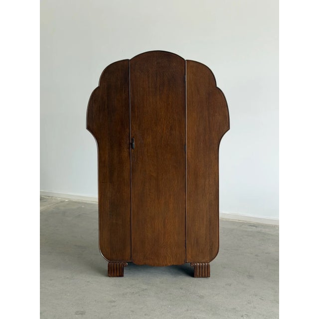 1950s Art Deco Walnut Armoire For Sale - Image 4 of 17