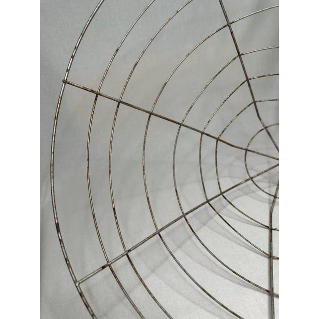 French Country Round Conical Metal Basket For Sale - Image 4 of 12