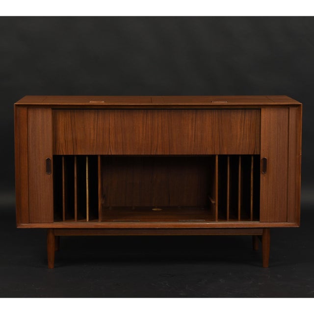 Arne Vodder for Sibast Danish Teak Tambour Door Stereo Cabinet For Sale - Image 6 of 18