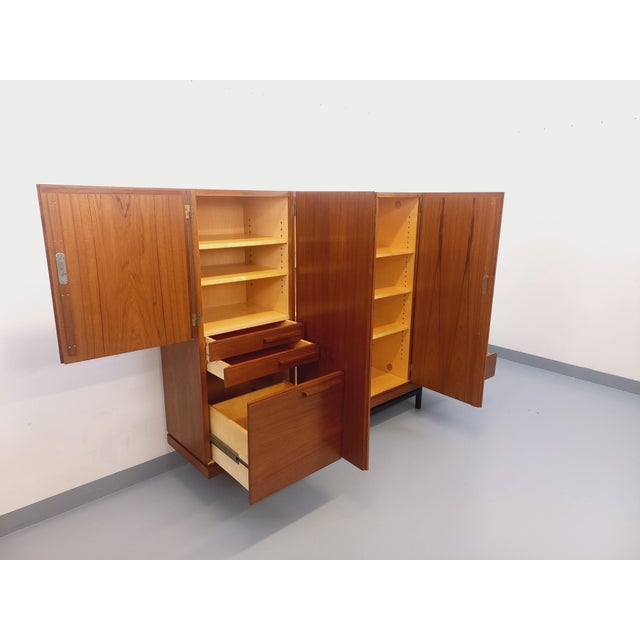 Vintage Scandinavian Sideboard in Teak and Black Metal, 1960s For Sale - Image 11 of 18