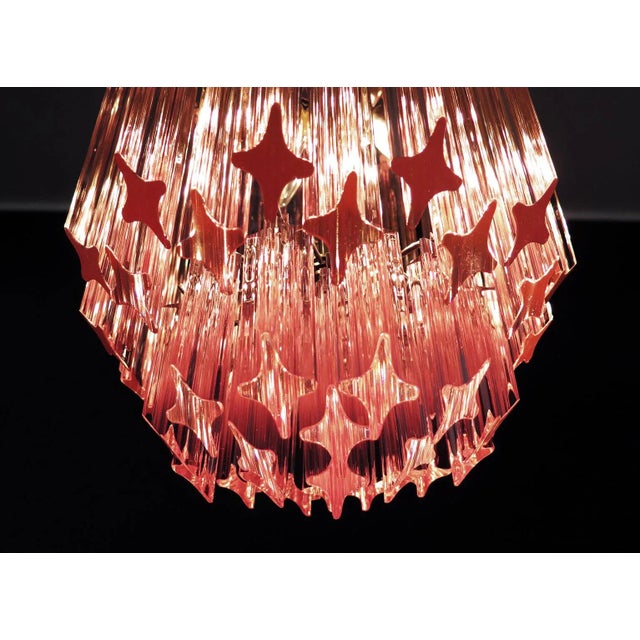 Rose Quadriedri Murano Chandelier – 47 Pink Prisms For Sale - Image 8 of 9