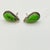 American 1950s Vintage Southwestern Navajo Americana Carico Lake Sterling & Green Turquoise Stud Earrings - A Pair For Sale - Image 3 of 12