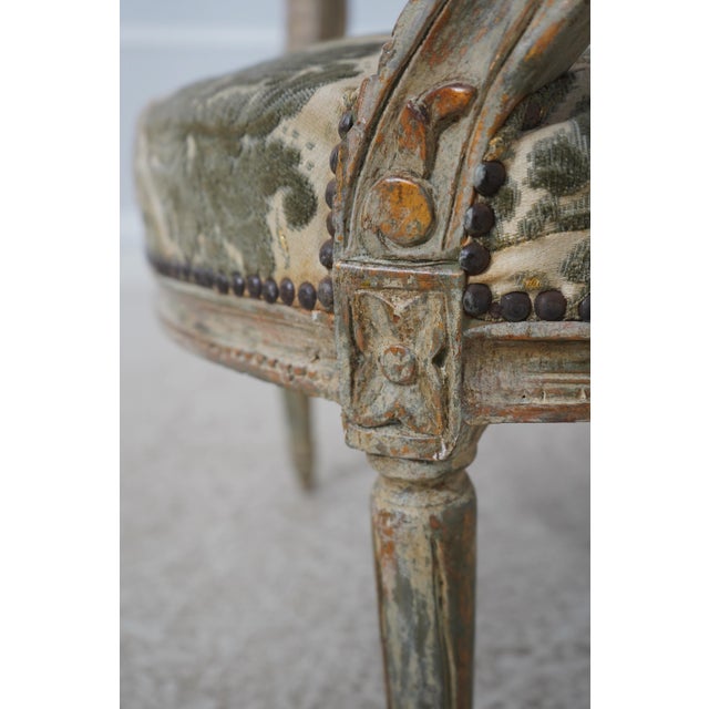 Pair Vintage French Louis XVI Painted Armchairs For Sale - Image 15 of 18
