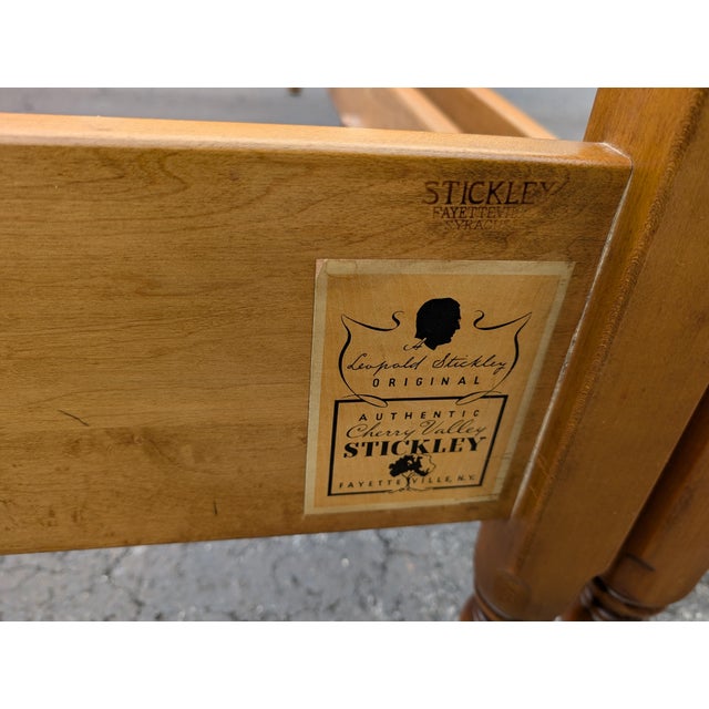 Mid 20th Century Stickley American Colonial Carved Cherry Wood Twin Size Spindle Bedframe, Pair For Sale - Image 16 of 18
