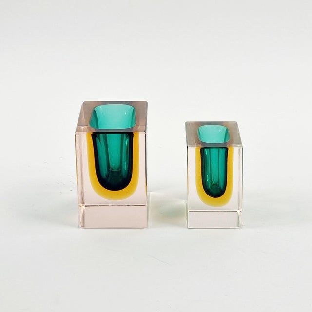 Mid-Century Modern Mid-Century Modern Sommerso Murano Glass Ashtrays by Flavio Poli for Seguso Vetri Darte, Italy, 1970s, Set of 2 For Sale - Image 3 of 8
