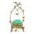 Antique French Opaline Casket Gilt Nest and Ivy Canopy Stand, Palais-Royal Taste, Uranium Glass For Sale