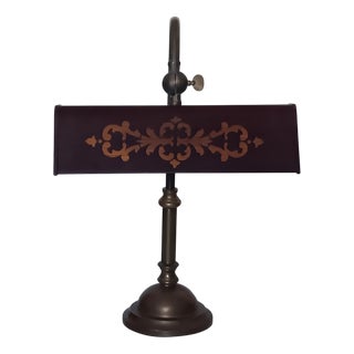 Brass Banker's Desk Lamp, 1960s For Sale