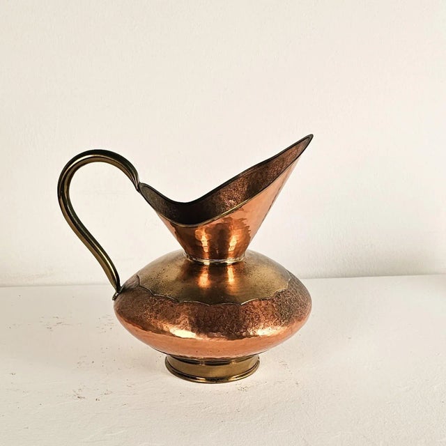 Metal Set of Three Vintage Copper Pitchers For Sale - Image 7 of 11