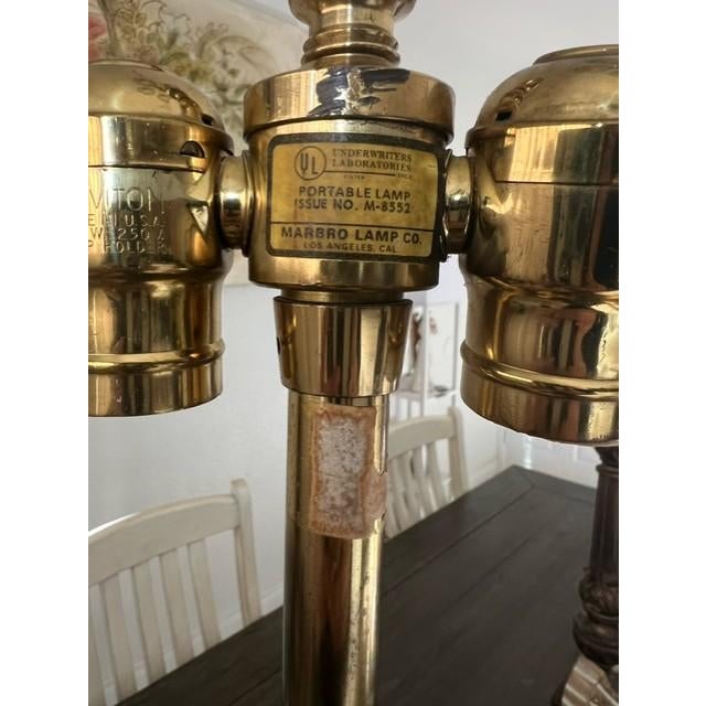 Metal Mid-Century Marbro Brass Lamps - a Pair For Sale - Image 7 of 11