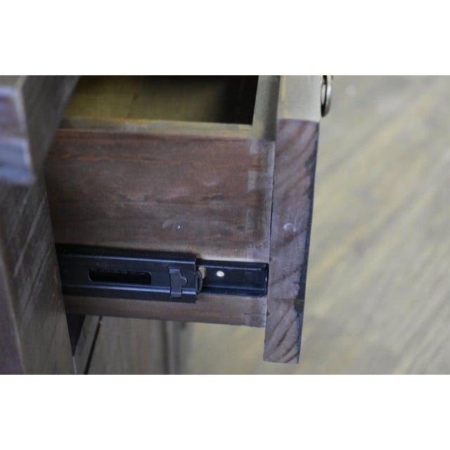 Brown Crafters and Weavers Barlow Rustic Sideboard With Hutch For Sale - Image 8 of 9