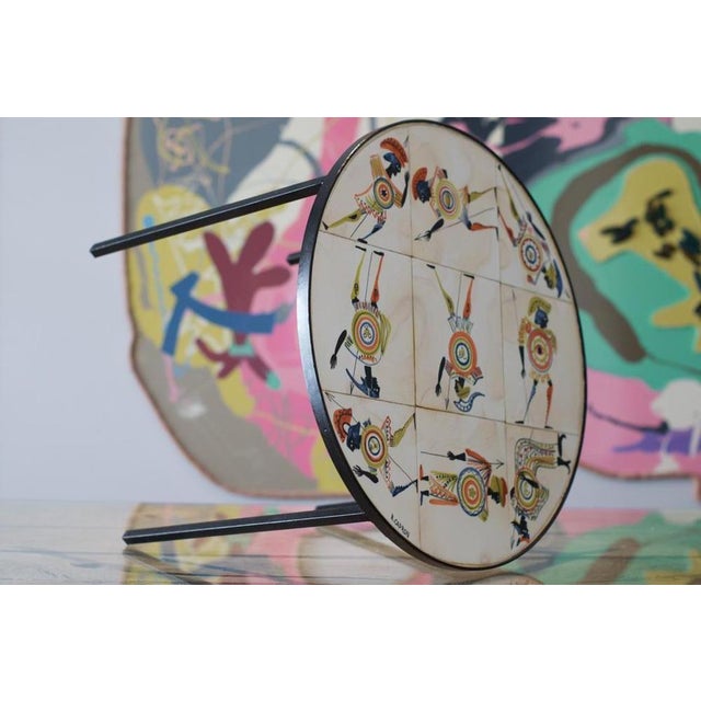 Circular Coffee Table with Warrior Decor by Roger Capron, 1960s For Sale - Image 10 of 11