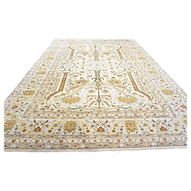 Condition: New Origin: Afghanistan Design: Farahan Sarouk Actual size: 10'2"x14'1" Thickness: 1/4" Color: Ivory, Light...