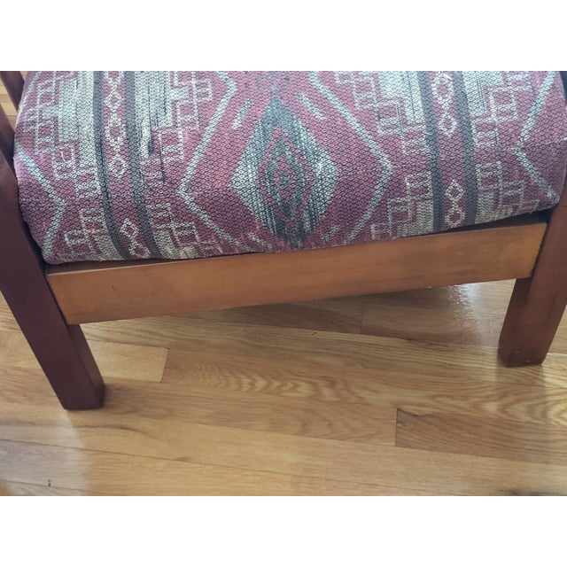 Arts & Crafts Late 20th Century Hickory Chair Company Dark Brown Wood Accent Chairs With Footstool For Sale - Image 3 of 15