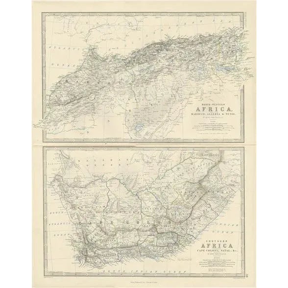 Mid 19th Century Antique Map of North-Western and South Africa by A.K. Johnston, 1865 For Sale - Image 5 of 5