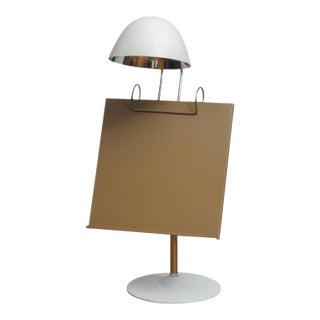 White Table Lamp With Tablet / Book Stand Attributed to Falkenberg Belysning, 1960s For Sale