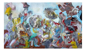 Alain Rothstein, Meeting, 1990, Oil on Canvas