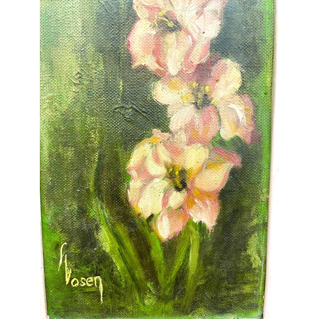 Vintage Framed Floral Painting on Canvas, Signed For Sale - Image 9 of 10