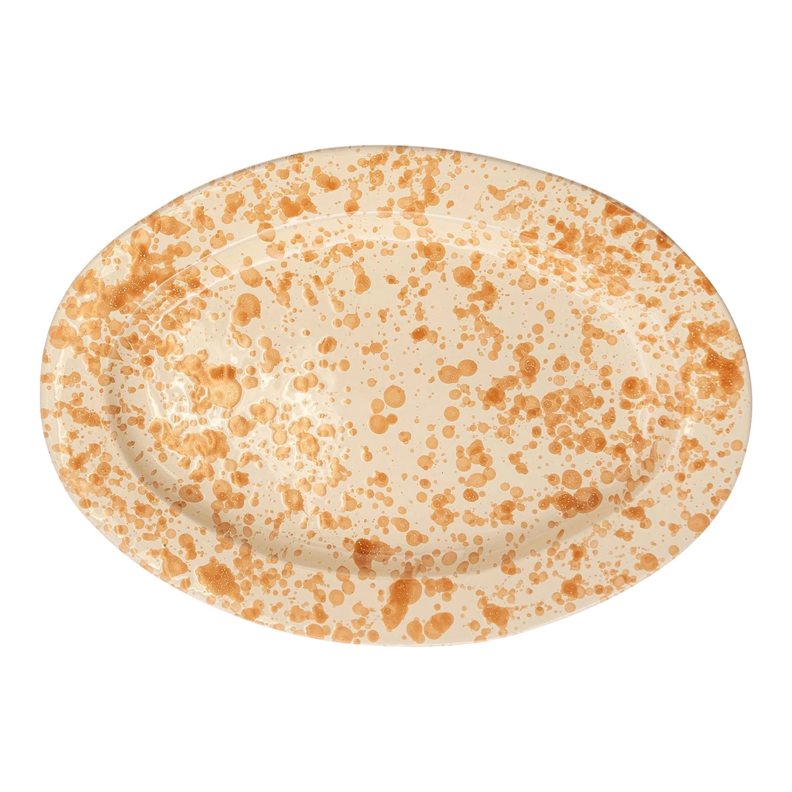 Sharland England Splatter Serving Platter, Tan and Ivory | Chairish