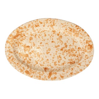 Sharland England Splatter Serving Platter, Tan and Ivory For Sale