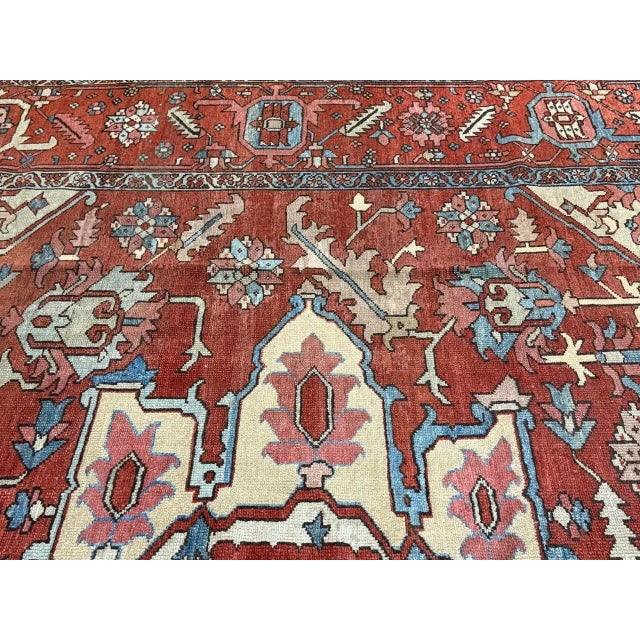 Antique Persian Serapi Rug 10’4” X 12’0" For Sale - Image 17 of 18