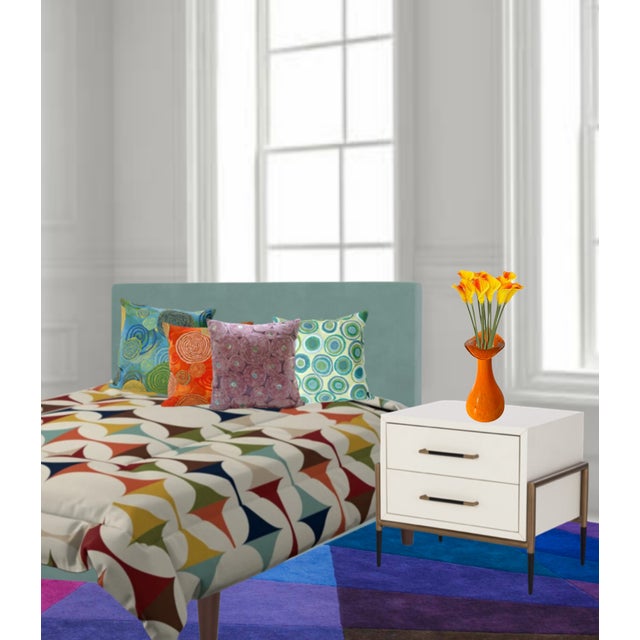 Murano Art Glass Orange Vase Jack-in-the Pulpit For Sale - Image 4 of 12