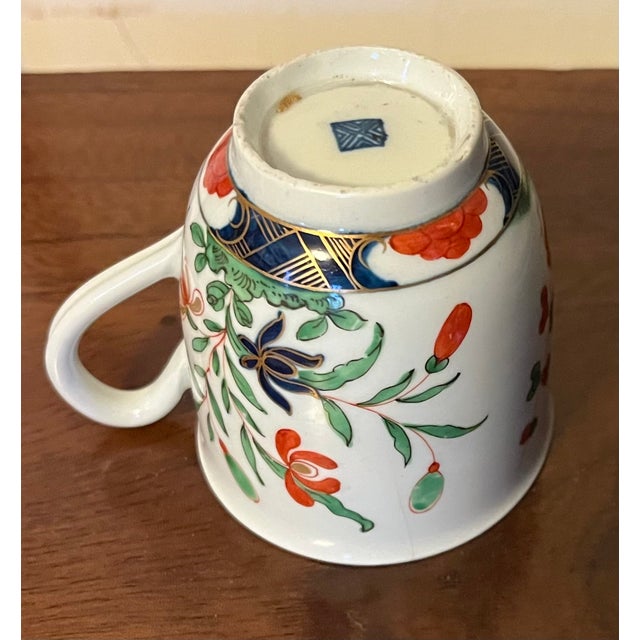 Antique 18th Century Georgian Worcester Porcelain First Period Imari Coffee Cup in the Kempthorne Pattern, Circa 1768 For Sale - Image 14 of 15