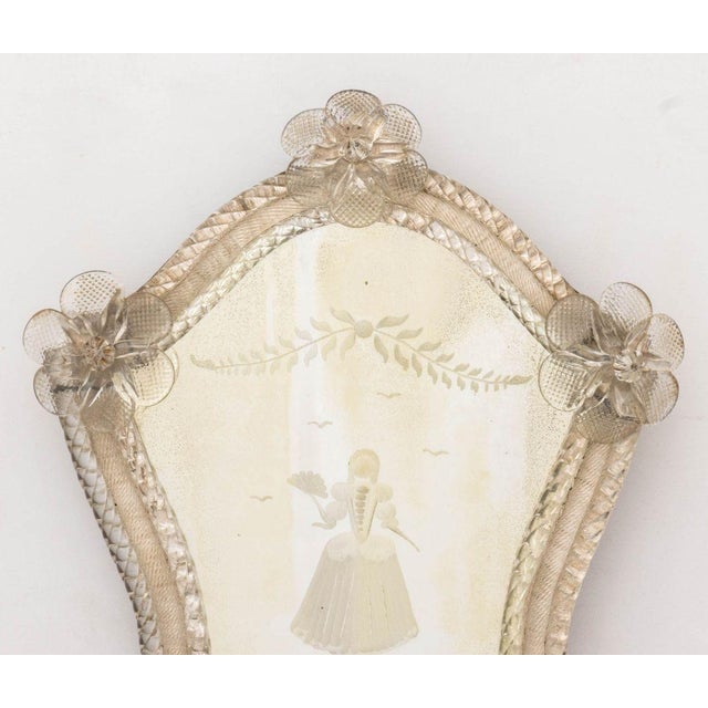 Venetian Etched Mirrored Glass Appliques, Pair For Sale In New York - Image 6 of 10