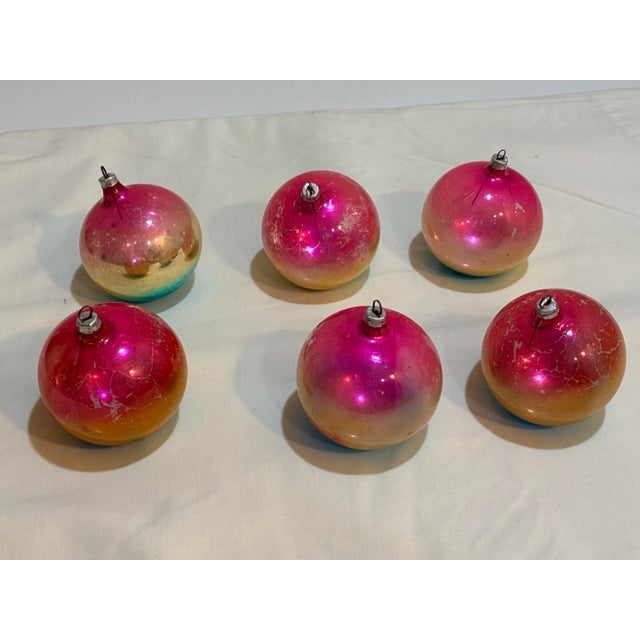 7 Vintage West German Glass Ombre Christmas Tree Ornaments MCM For Sale - Image 10 of 12