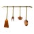 Copper Finish Kitchen Utensil Set With Brushed Gold Rail- 5 Pieces For Sale