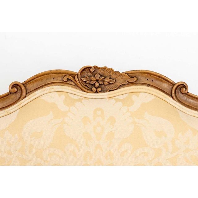 Late 20th Century Louis XV Style Wool Damask Upholstered Fauteuil For Sale - Image 5 of 8