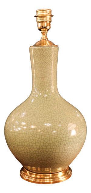 Celadon Green Crackle Glazed Ceramic Lamp, 1960s