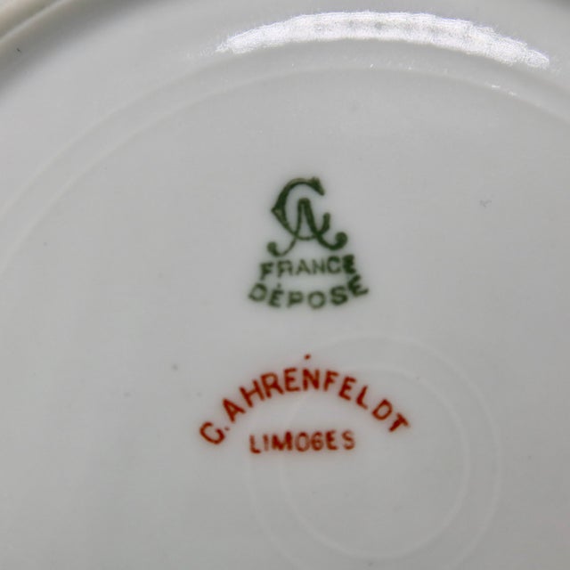 Antique C. Ahrenfeldt Limoges Dessert Plates, Set of 6 — Late 19th Century French Porcelain For Sale - Image 10 of 11