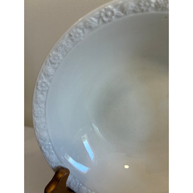 Farmhouse Vintage Wedgwood White Embossed Rim Bowls - Set of 6 For Sale - Image 3 of 10