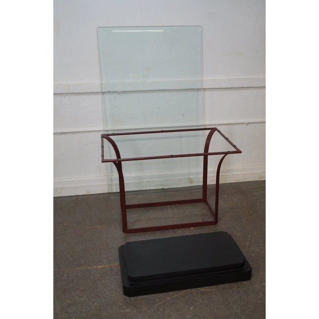 Design Institute of America Iron Base Glass Top Dining Table For Sale - Image 9 of 10
