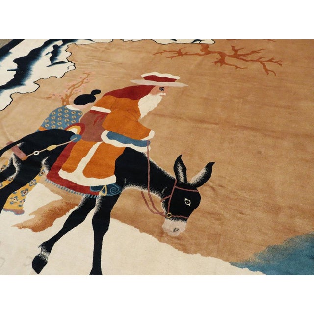 Galerie Shabab Collection Mid-20th Century Handmade Chinese Pictorial Art Deco Room Size Carpet For Sale - Image 4 of 8