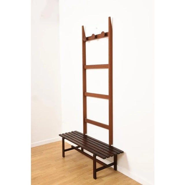 Brown Mid-CenturyScandinavian Modern Light Brown Teak Coat Rack For Sale - Image 8 of 9