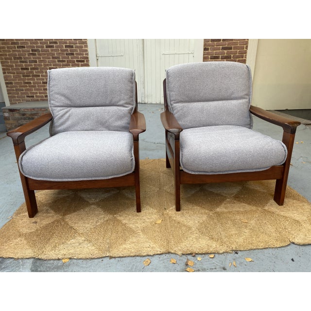 Wood Set of Scandinavian Armchairs, 1960s For Sale - Image 7 of 7