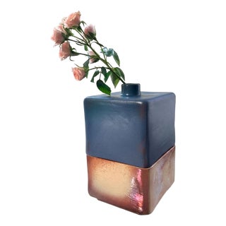 Tetra Bi Vase in Matte Pink and Light Blue from Ceramiche Lega For Sale