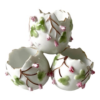 Meissen Antique German Porcelain Multi Cracked Egg Vase Cup For Sale