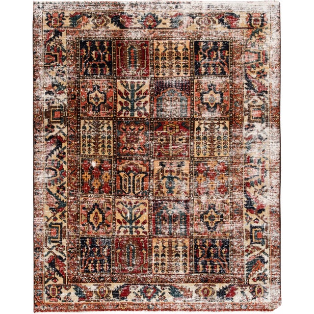 Vintage Persian Handmade Multi-Color Geometric Wool Rug For Sale In New York - Image 6 of 6